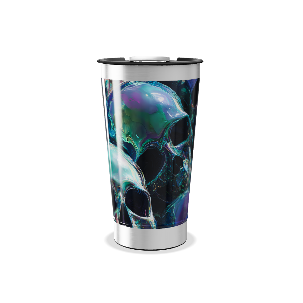 Copo Térmico - Caveira Metálica Colorida