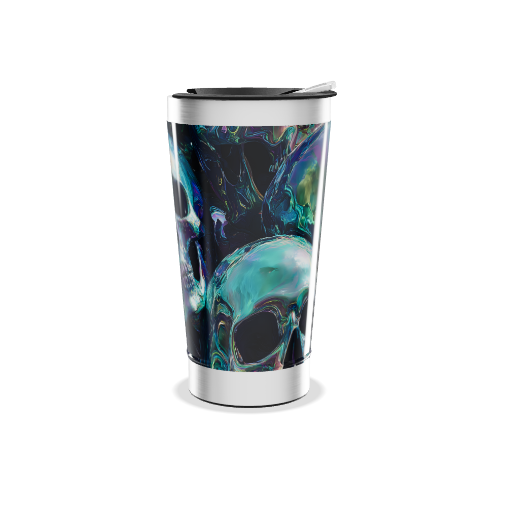 Copo Térmico - Caveira Metálica Colorida