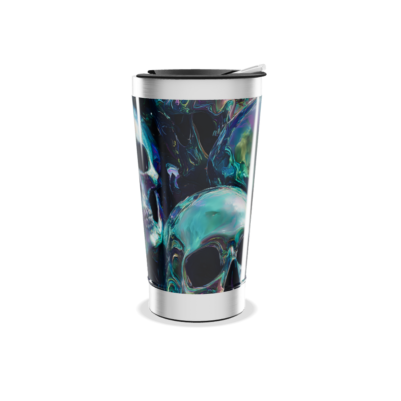 Copo Térmico - Caveira Metálica Colorida