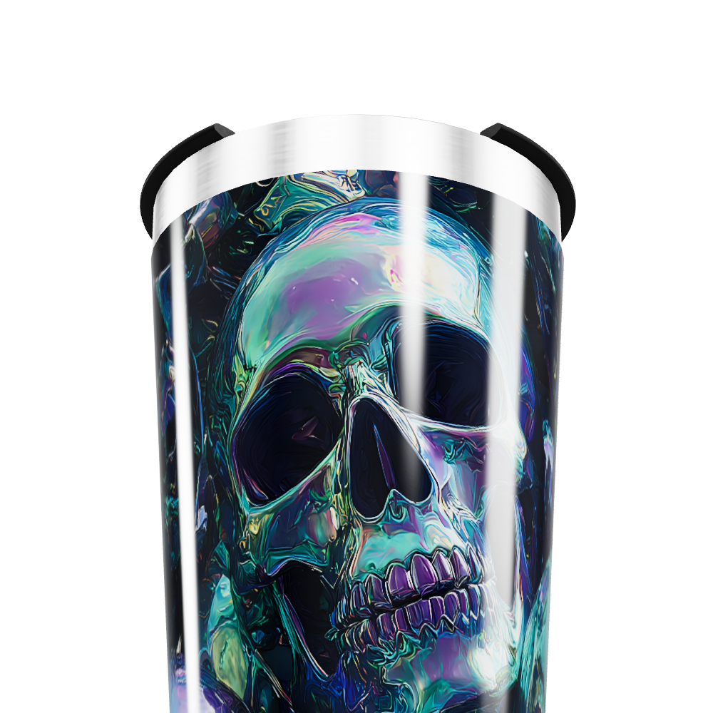 Copo Térmico - Caveira Metálica Colorida
