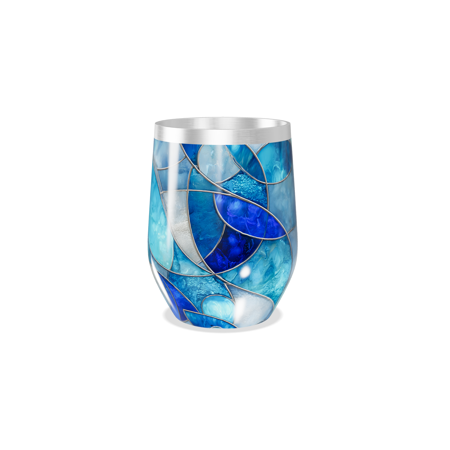 Copo Térmico Slim - Vidro Azul Marmorizado