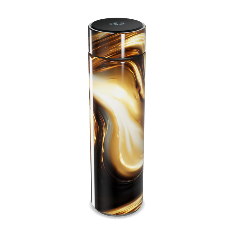 Garrafa Térmica Touch - Preto Ouro Marmorizado