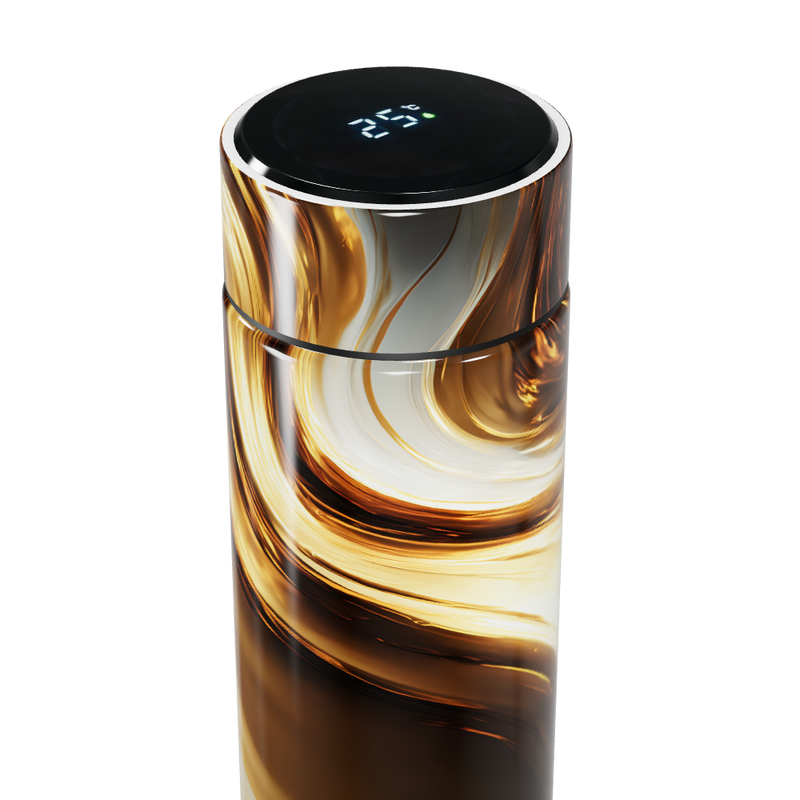 Garrafa Térmica Touch - Preto Ouro Marmorizado