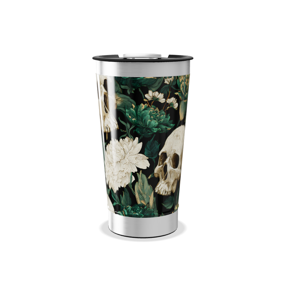 Copo Térmico - Floral Preto e Verde