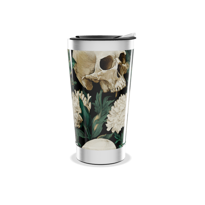 Copo Térmico - Floral Preto e Verde