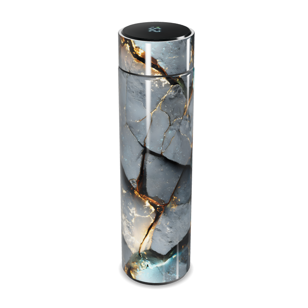 Garrafa Térmica Touch - Mármore Preto LED