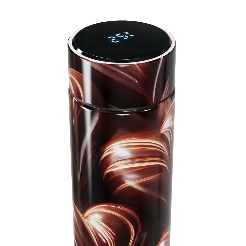 Garrafa Térmica Touch - Design Marrom Abstrato