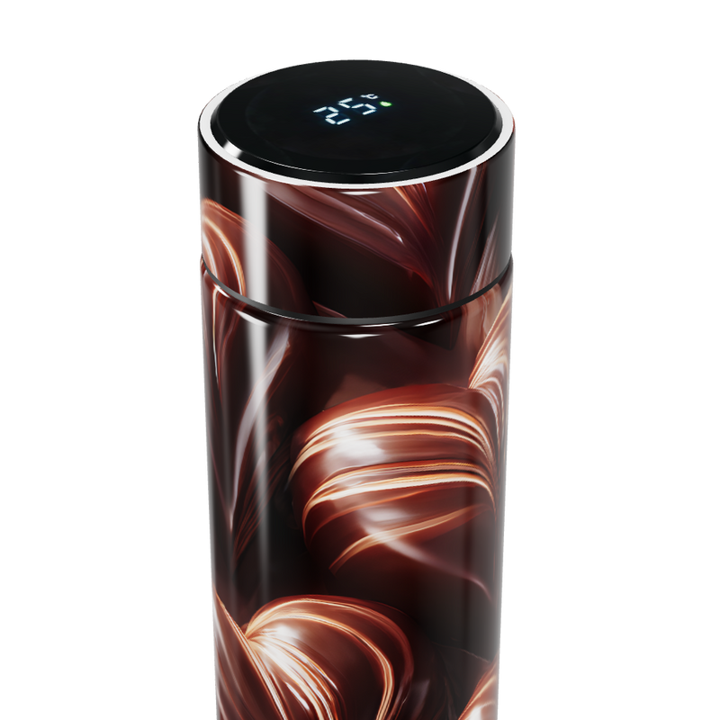 Garrafa Térmica Touch - Design Marrom Abstrato