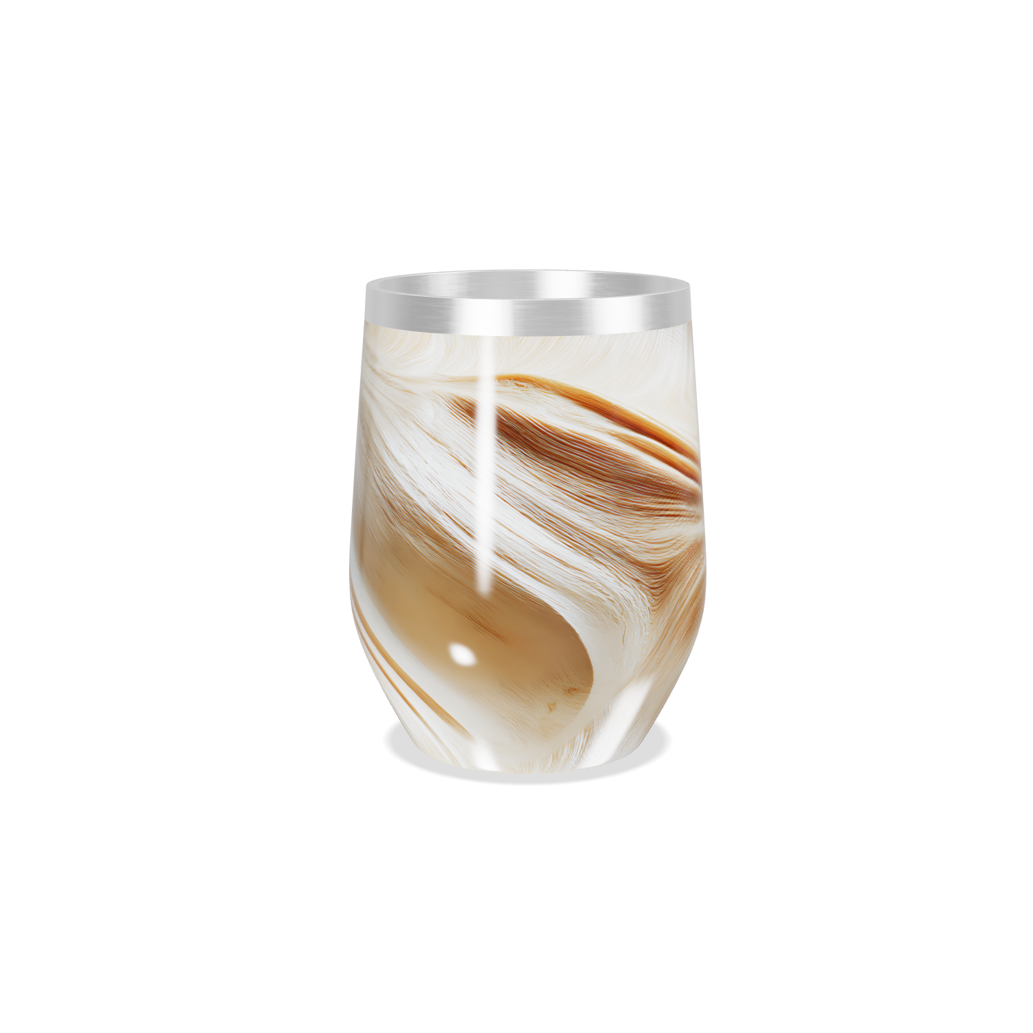 Copo Térmico Slim - Mármore Marrom Aço Inox