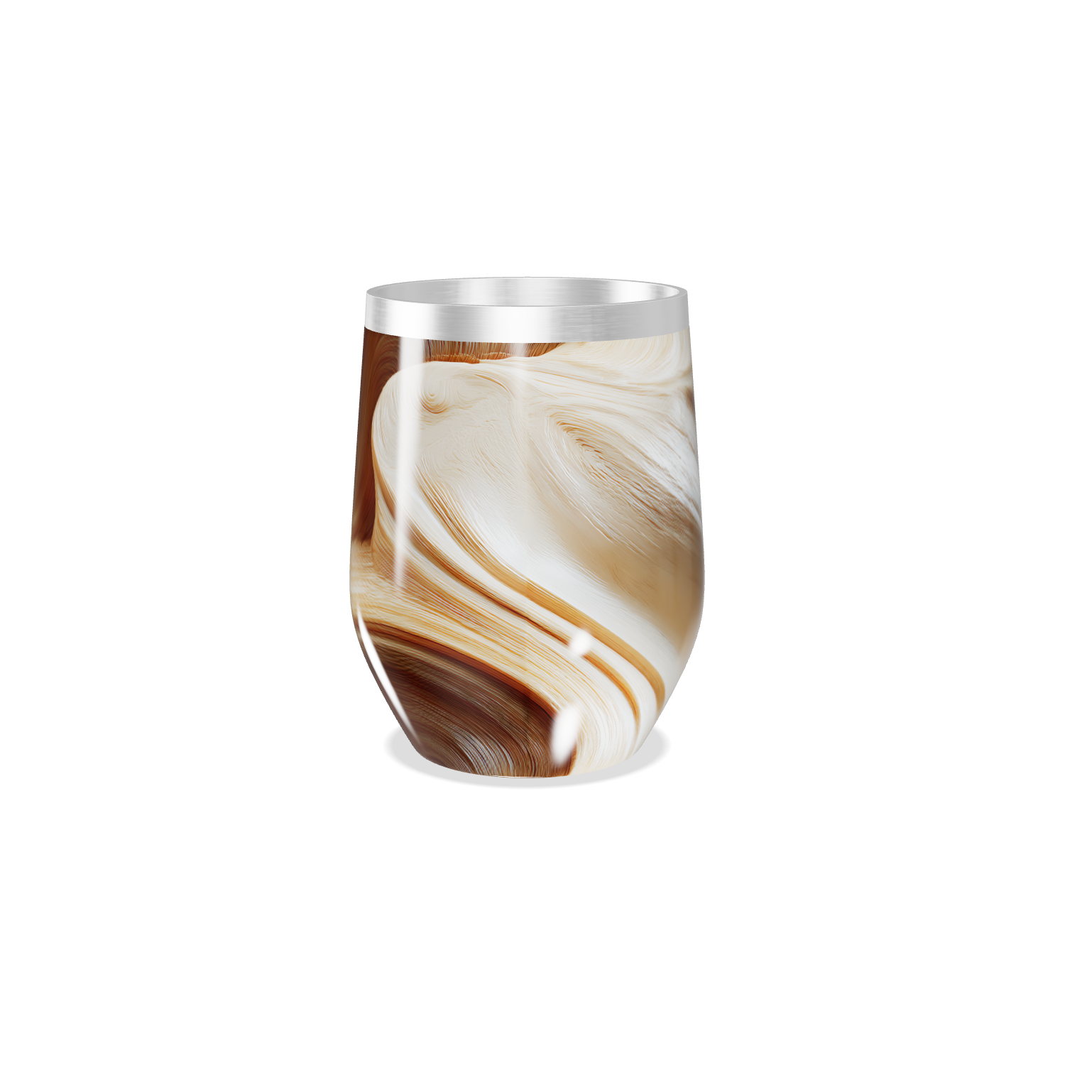 Copo Térmico Slim - Mármore Marrom Aço Inox