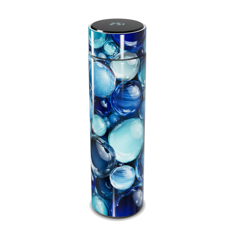 Garrafa Térmica Touch - Azul Bolhas Vidro