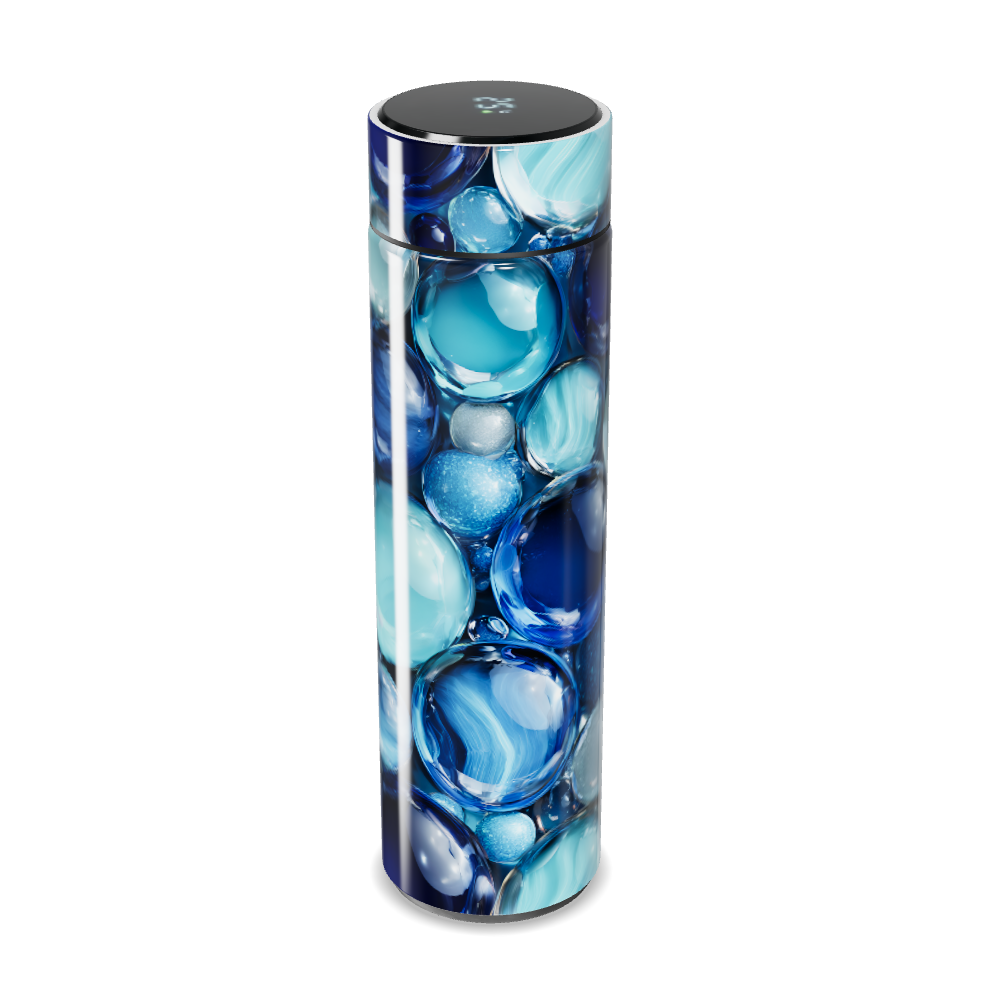 Garrafa Térmica Touch - Azul Bolhas Vidro