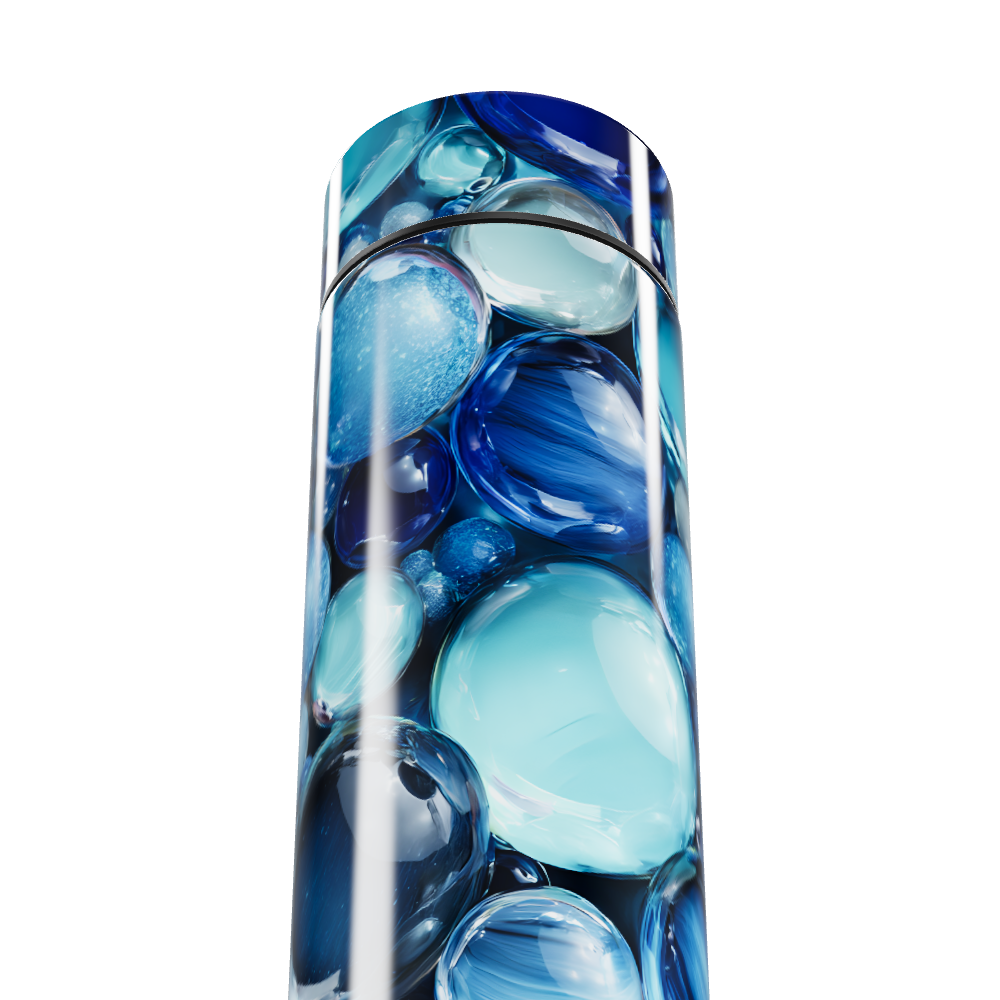 Garrafa Térmica Touch - Azul Bolhas Vidro