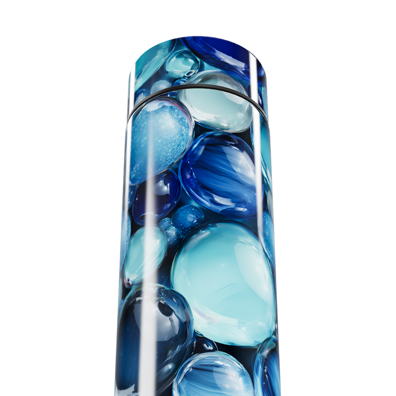 Garrafa Térmica Touch - Azul Bolhas Vidro