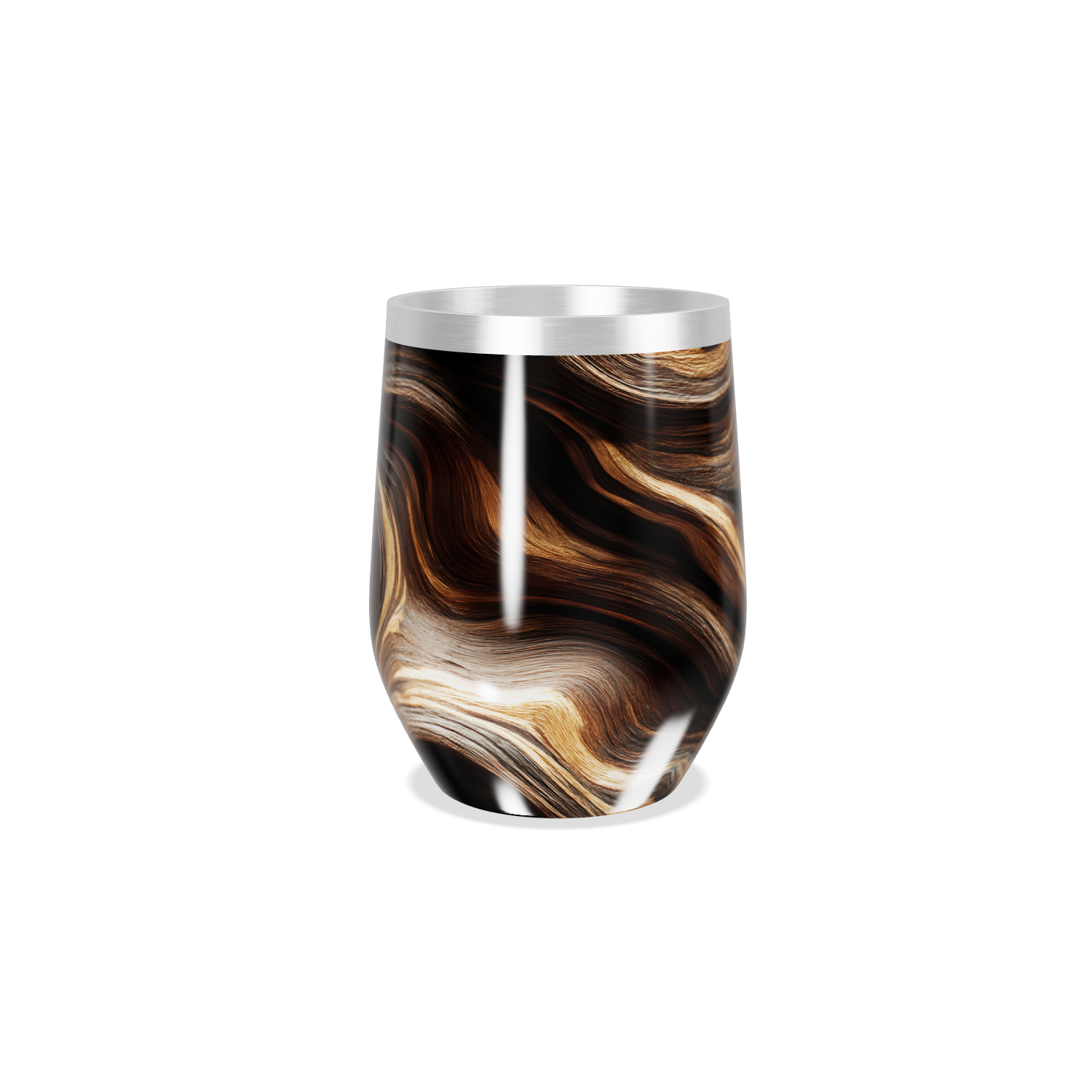 Copo Térmico Slim - Mármore Marrom Aço Inox