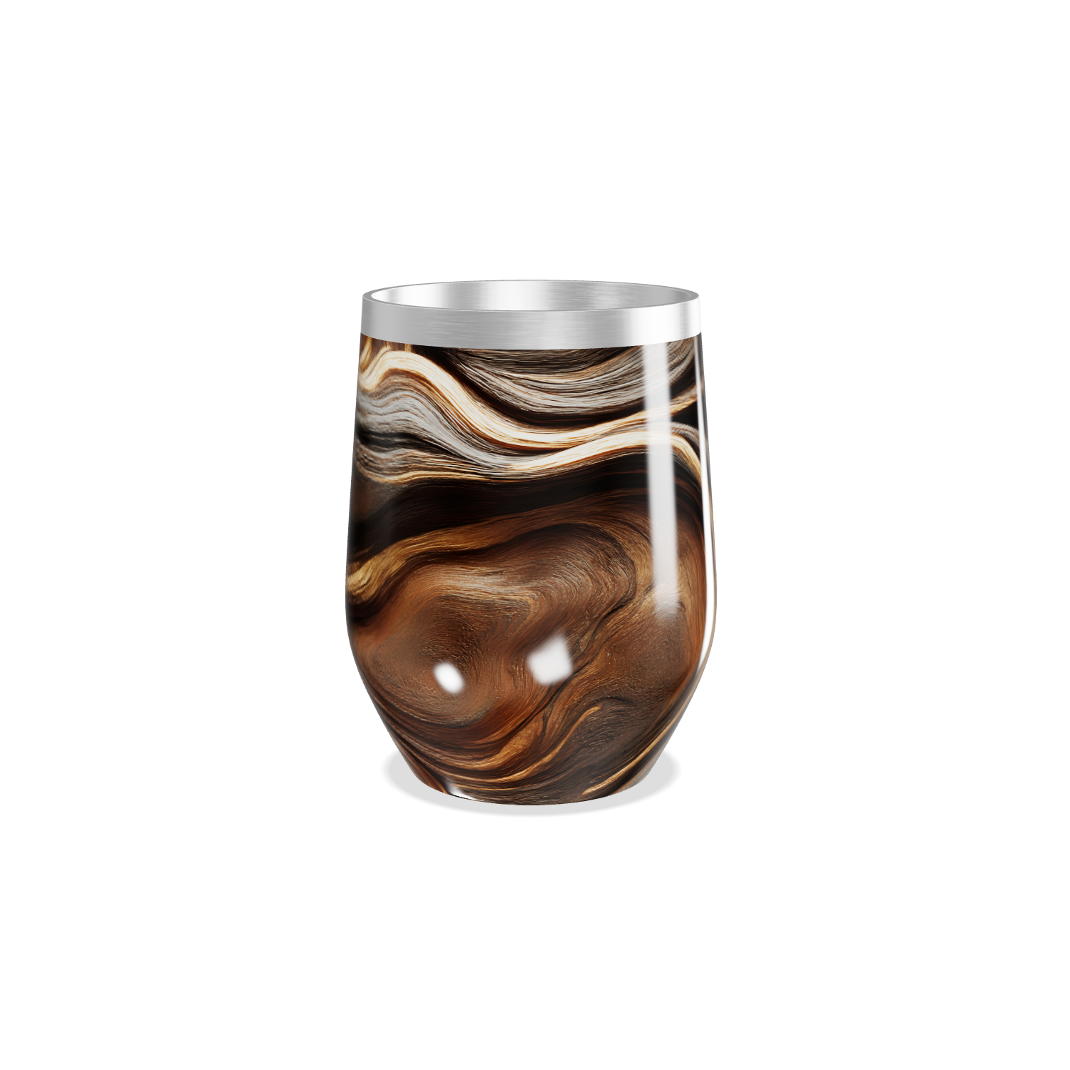 Copo Térmico Slim - Mármore Marrom Aço Inox