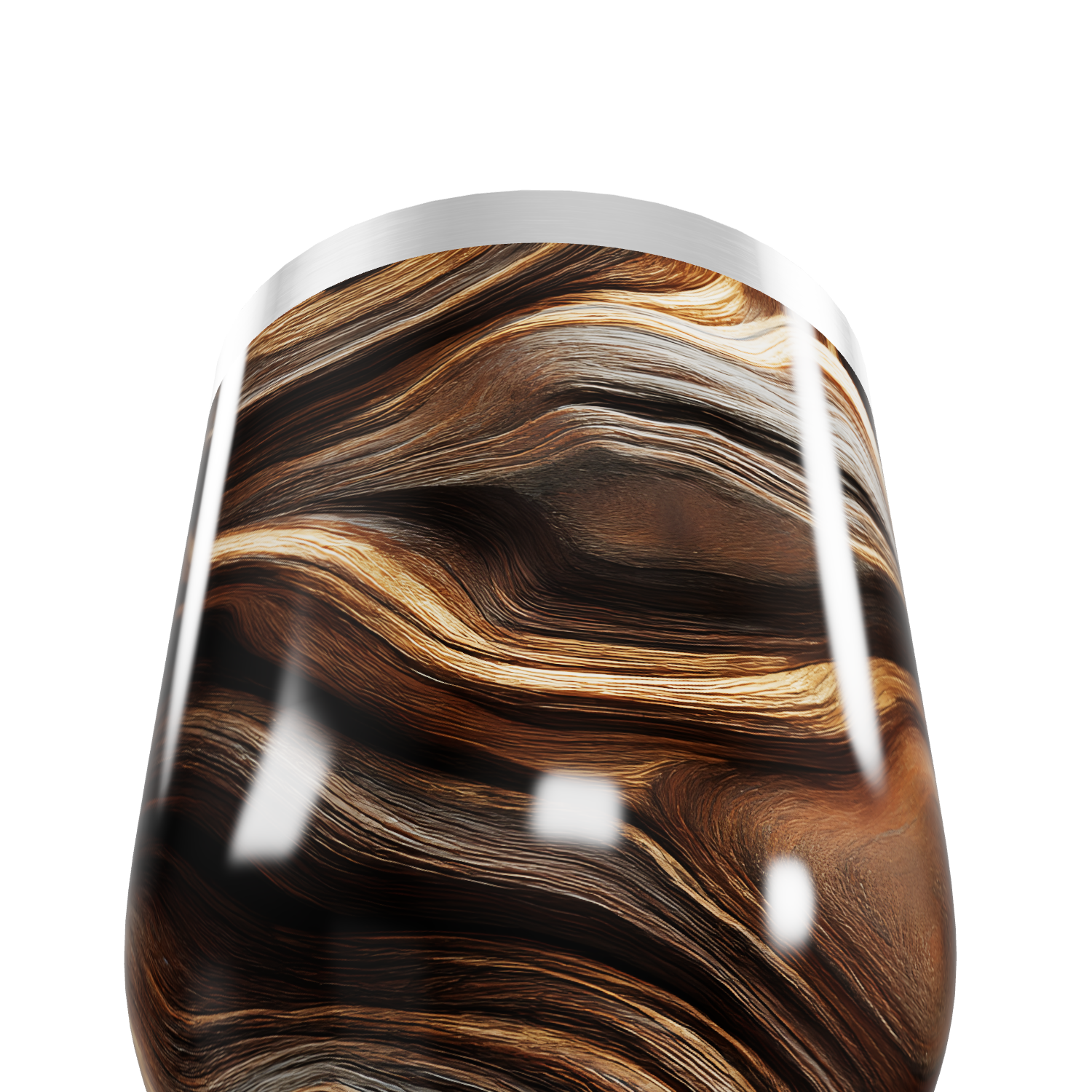 Copo Térmico Slim - Mármore Marrom Aço Inox