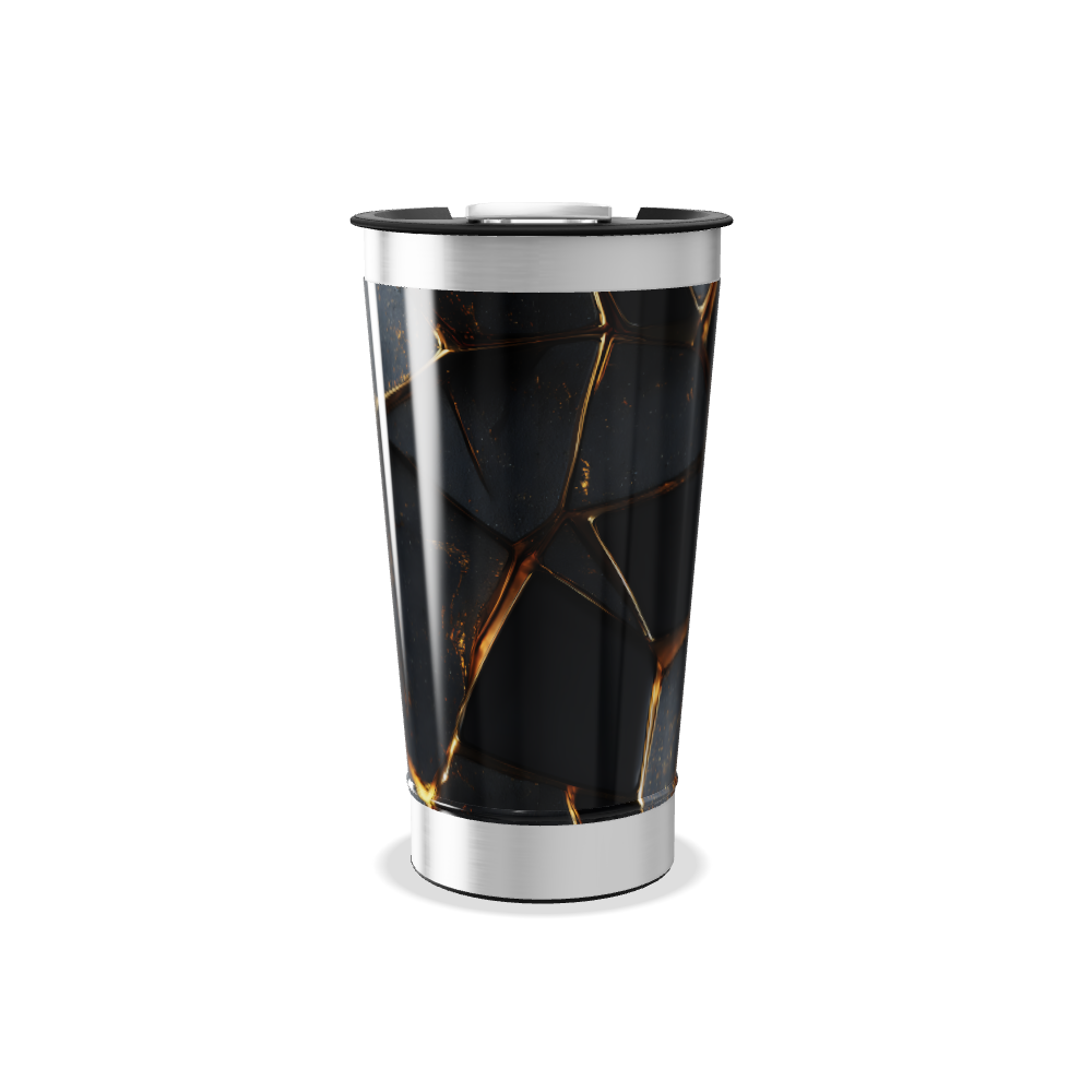 Copo Térmico - Com estampa geométrica preta