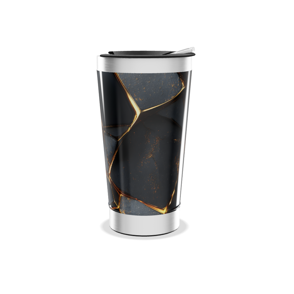 Copo Térmico - Com estampa geométrica preta