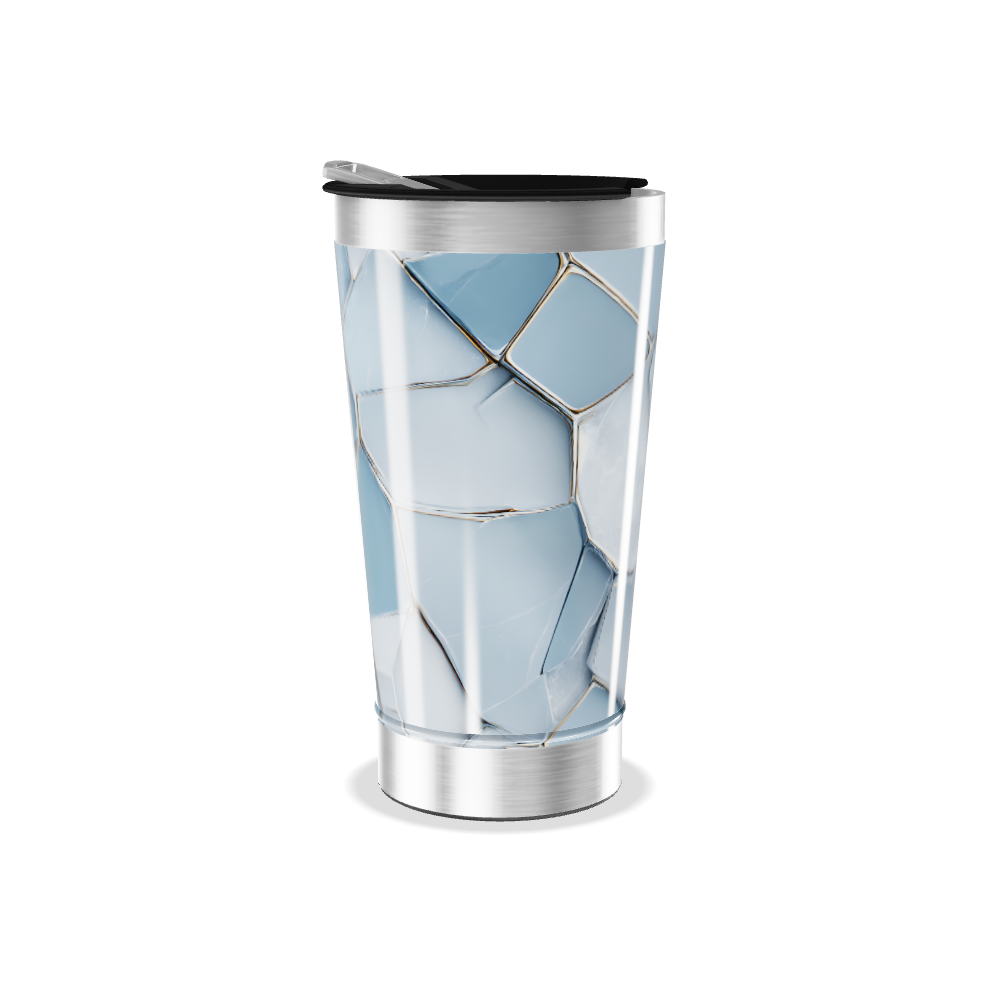 Copo Térmico - Estampa Geométrica Azul