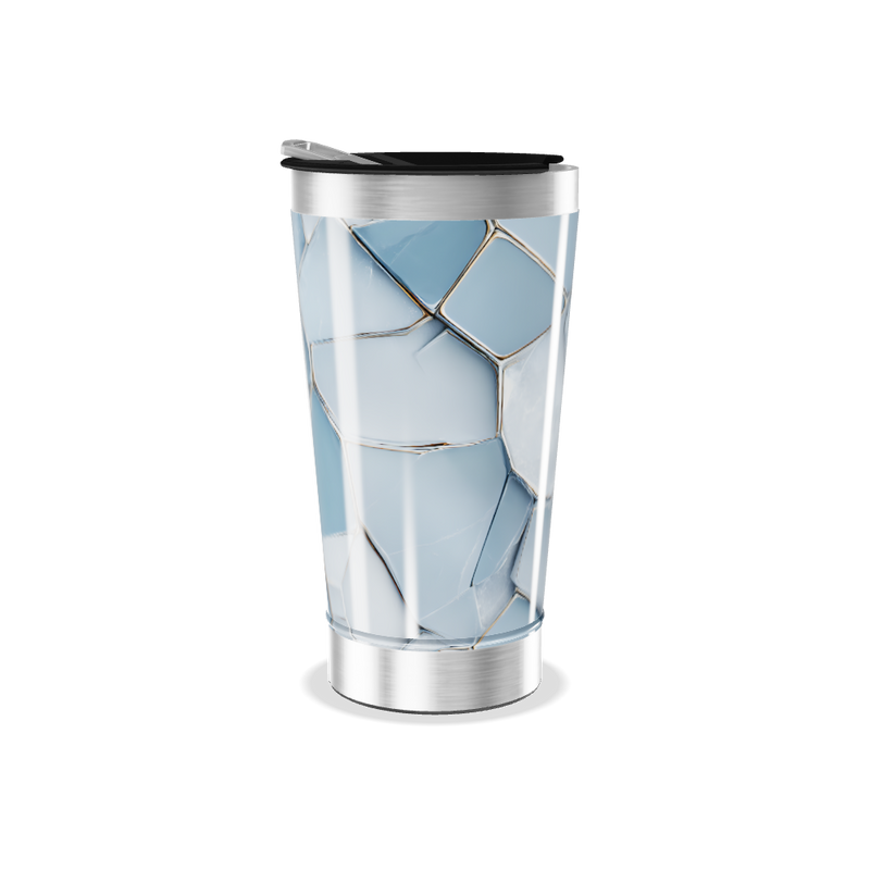 Copo Térmico - Estampa Geométrica Azul