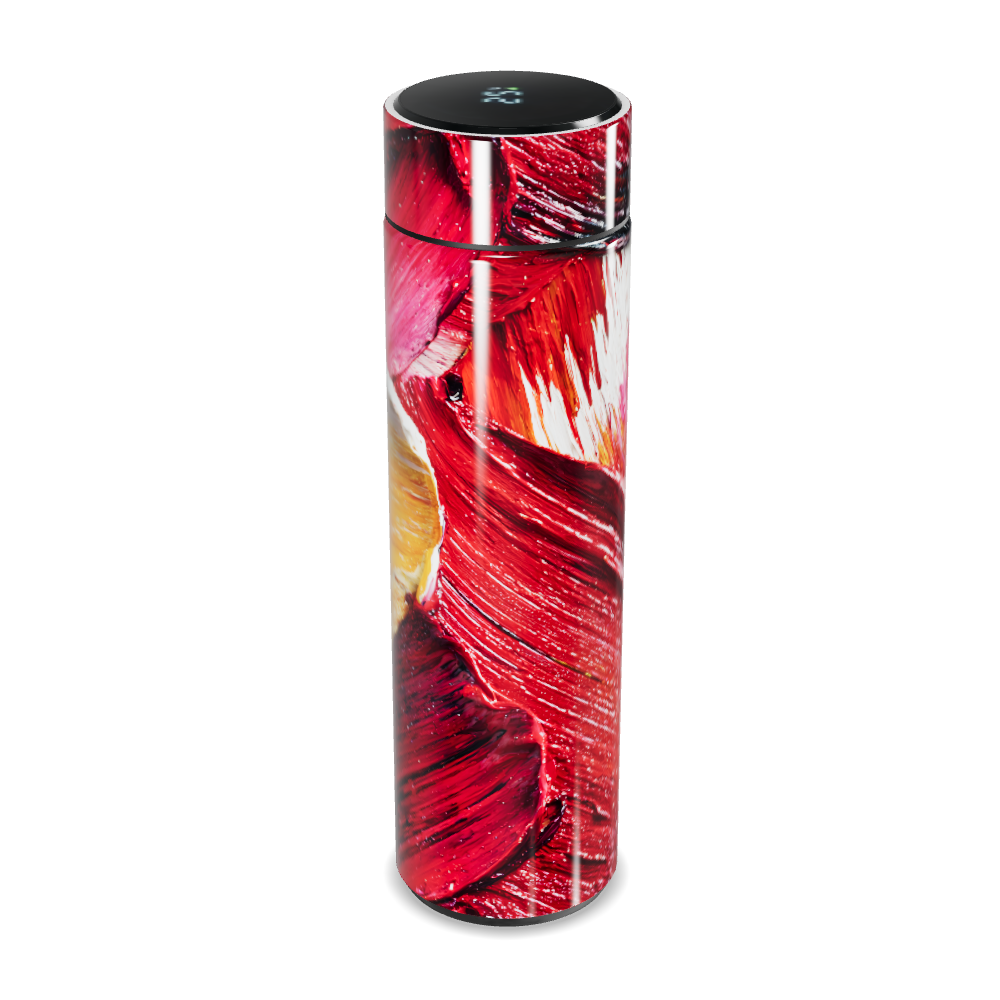 Garrafa Térmica Touch - Estampa Vermelha Abstrata