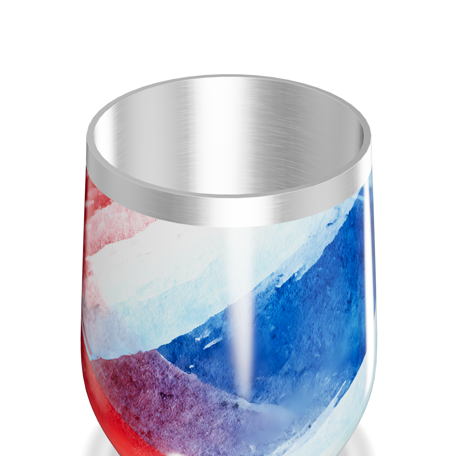 Copo Térmico Slim - Azul com Estampa Artística