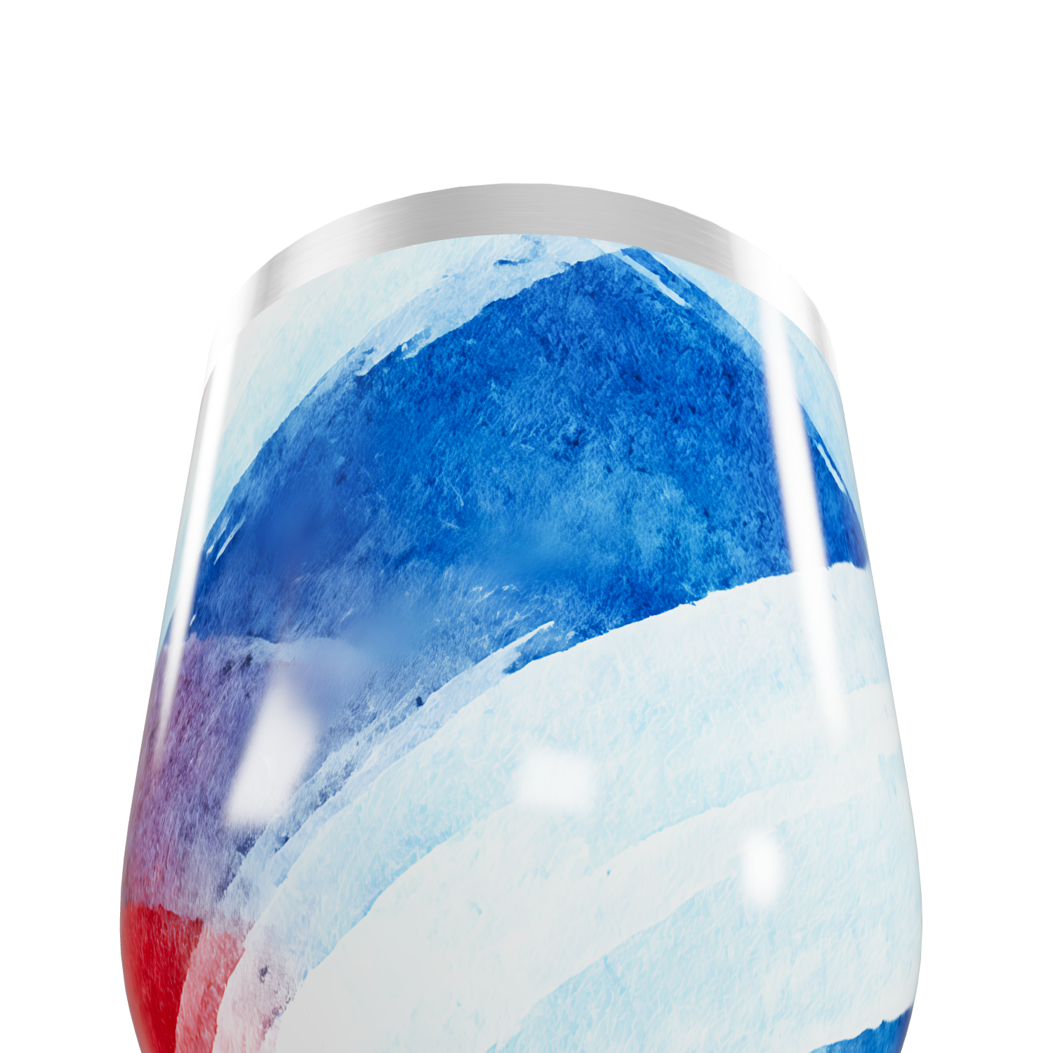 Copo Térmico Slim - Azul com Estampa Artística