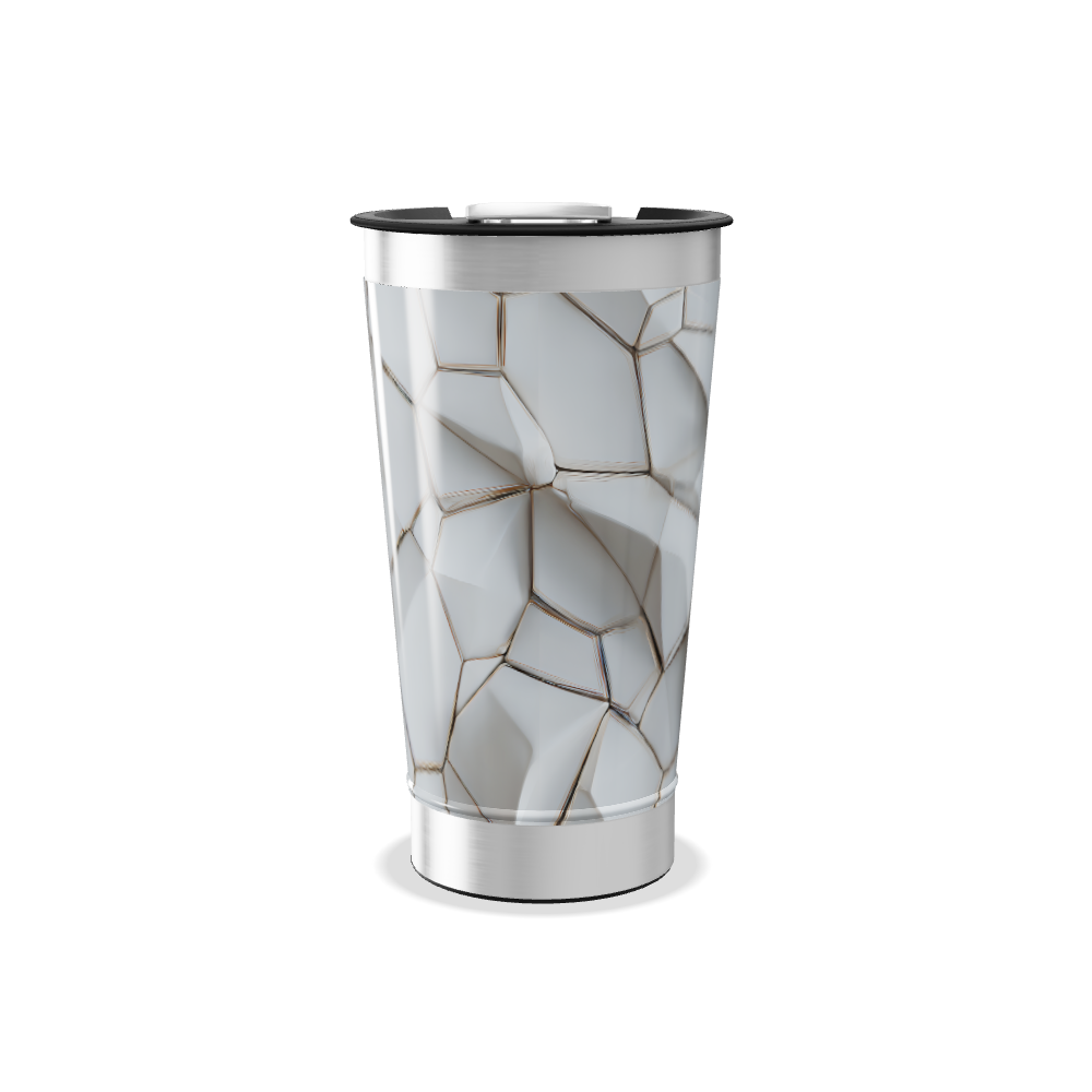 Copo Térmico - Textura geométrica branca