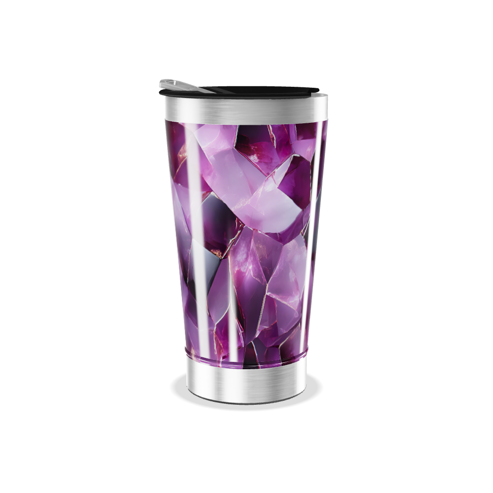 Copo Térmico - Estampa Cristais Roxos