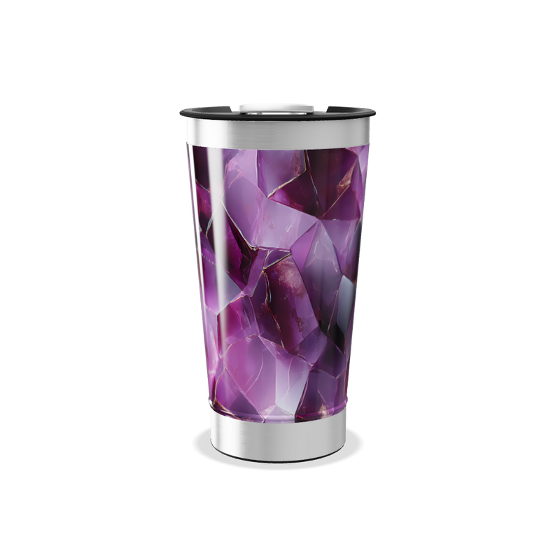 Copo Térmico - Estampa Cristais Roxos