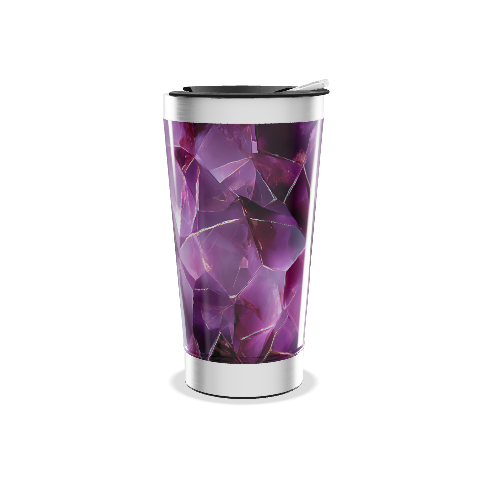 Copo Térmico - Estampa Cristais Roxos