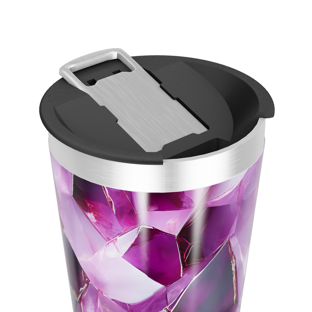 Copo Térmico - Estampa Cristais Roxos