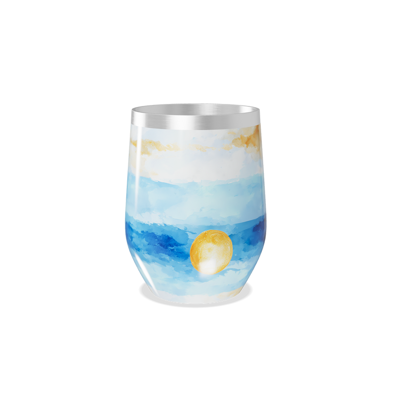 Copo Térmico Slim - Paisagem Azul e Dourada