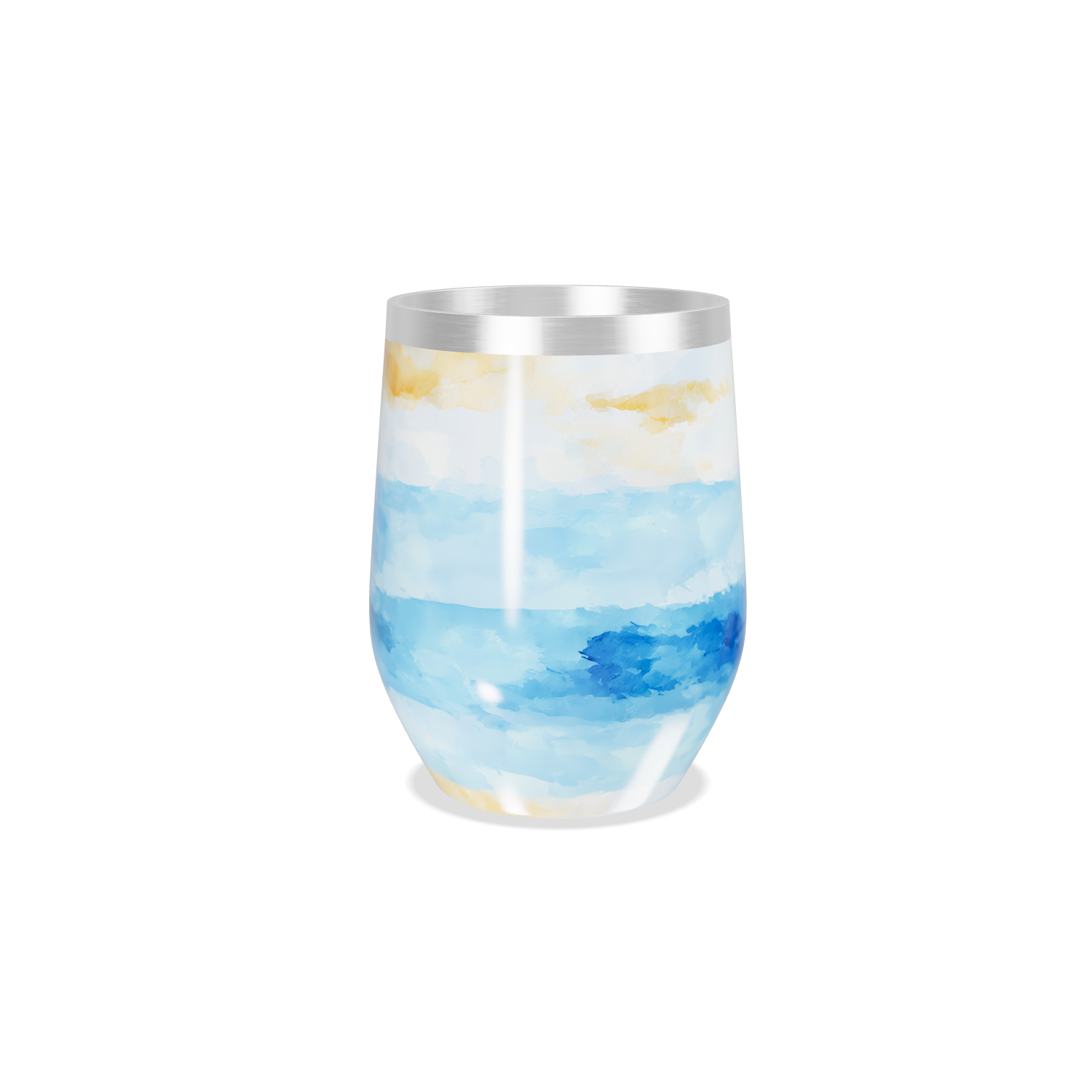 Copo Térmico Slim - Paisagem Azul e Dourada