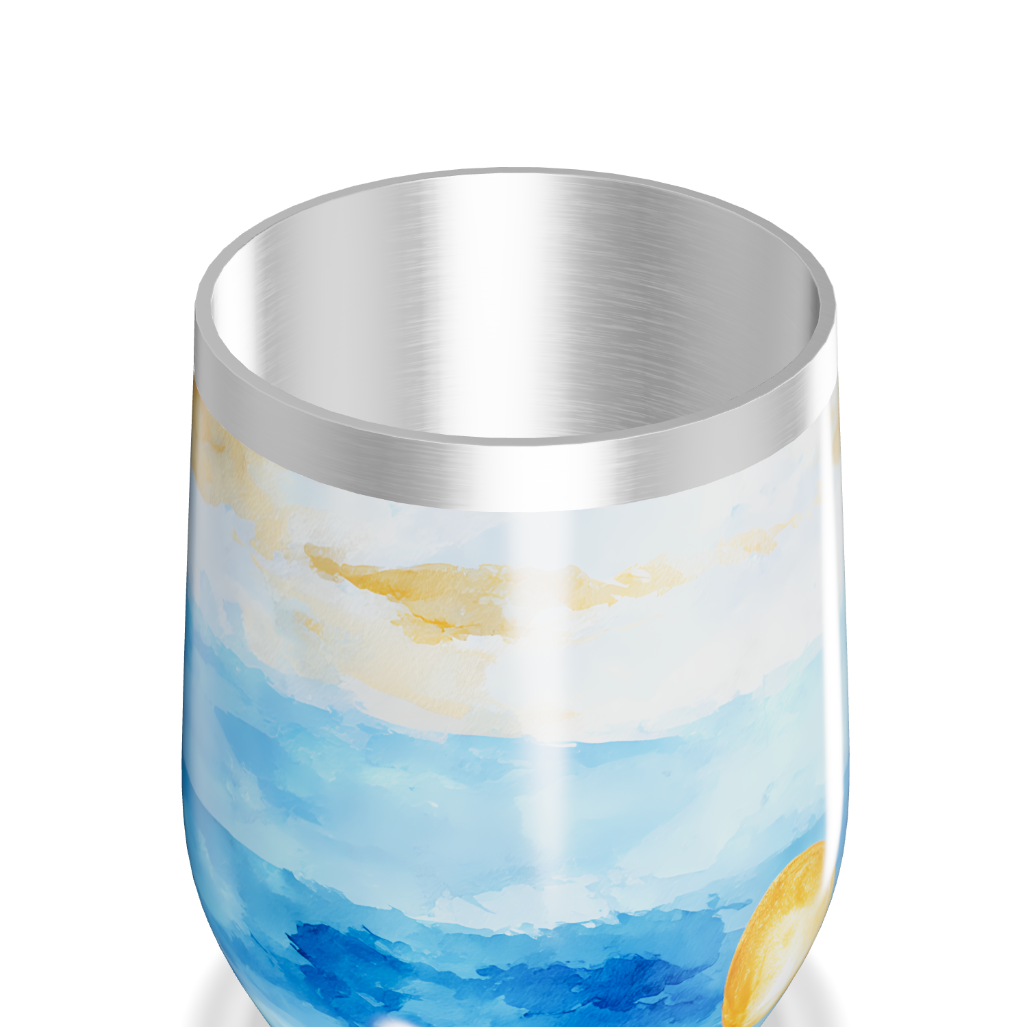 Copo Térmico Slim - Paisagem Azul e Dourada