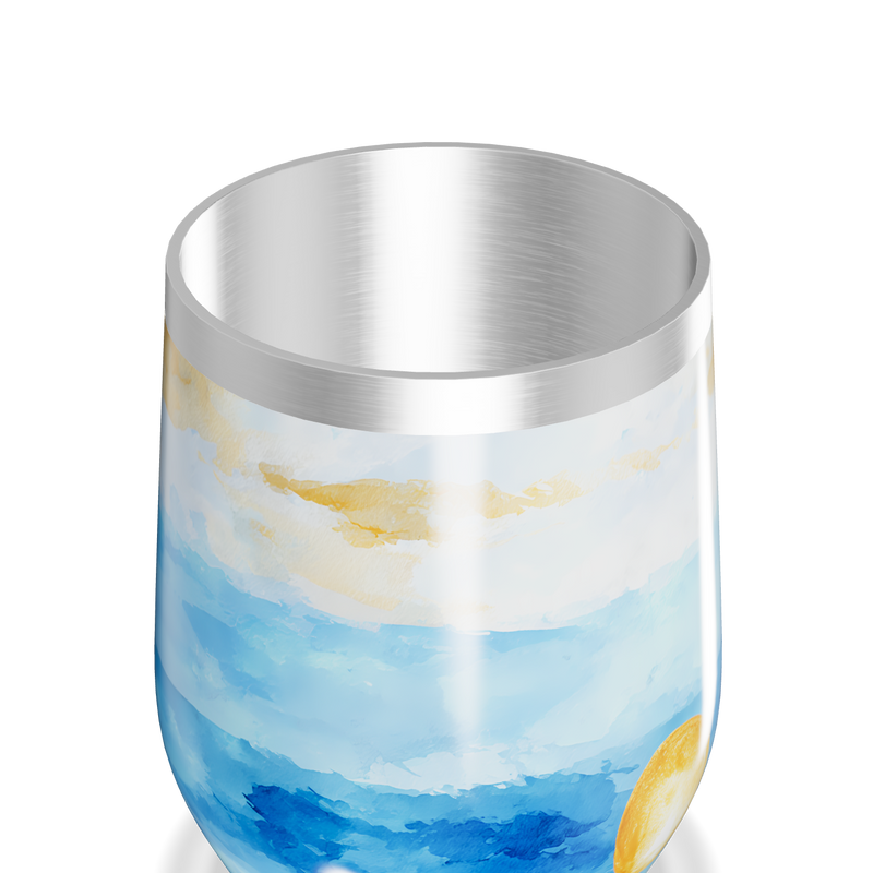 Copo Térmico Slim - Paisagem Azul e Dourada