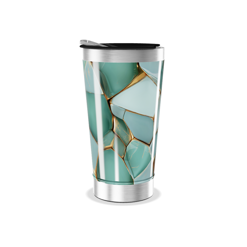 Copo Térmico - Estampa Verde Geométrica