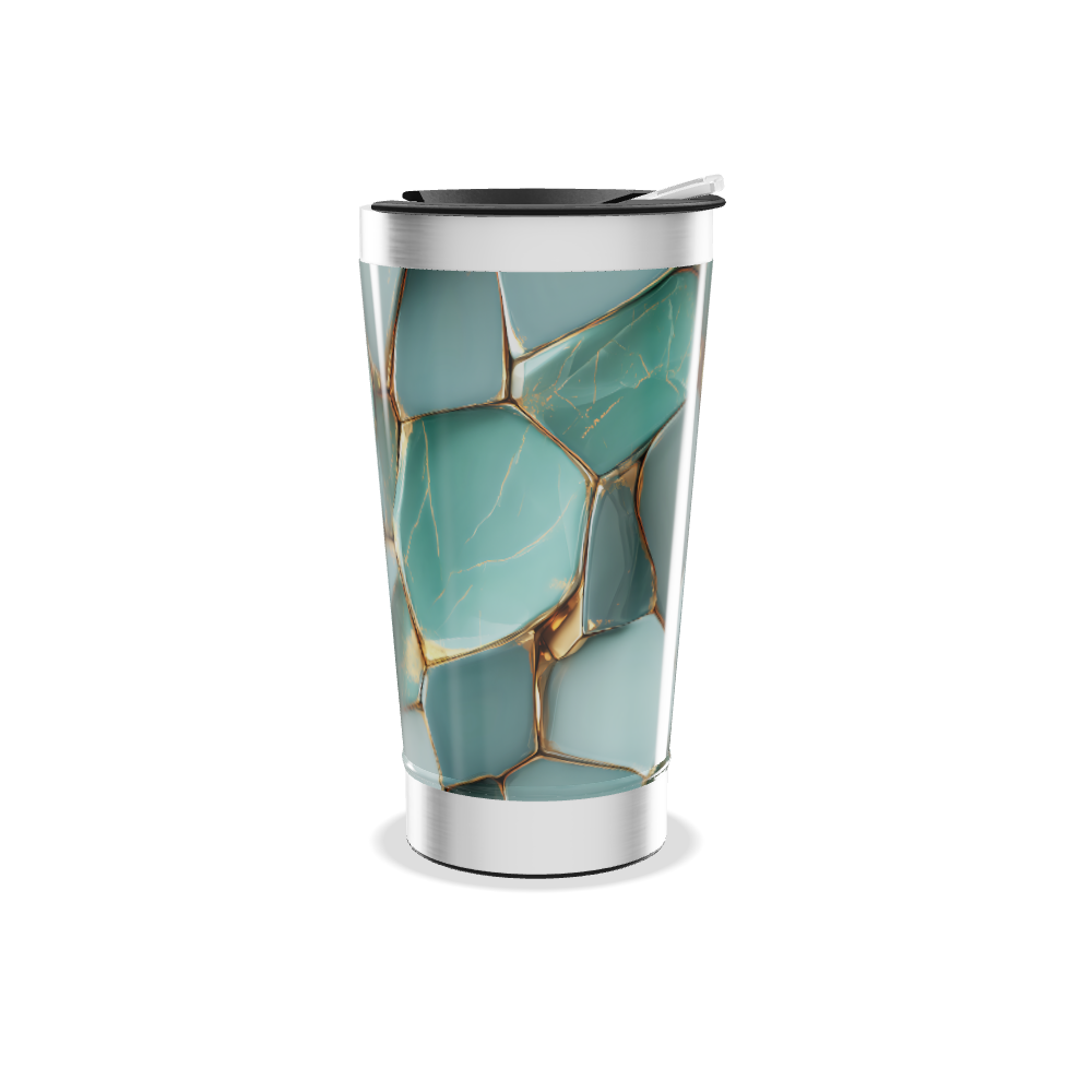 Copo Térmico - Estampa Verde Geométrica