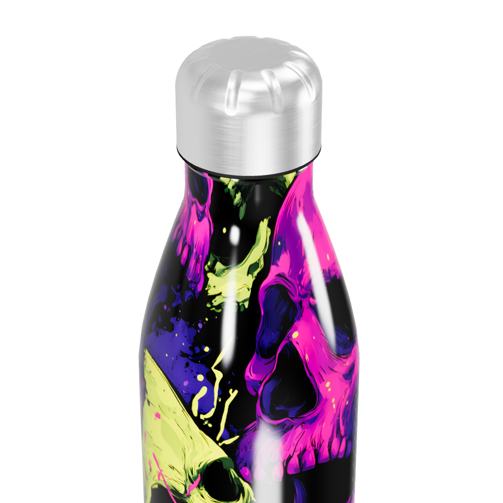 Garrafa Inox - Estampa Caveiras Neon