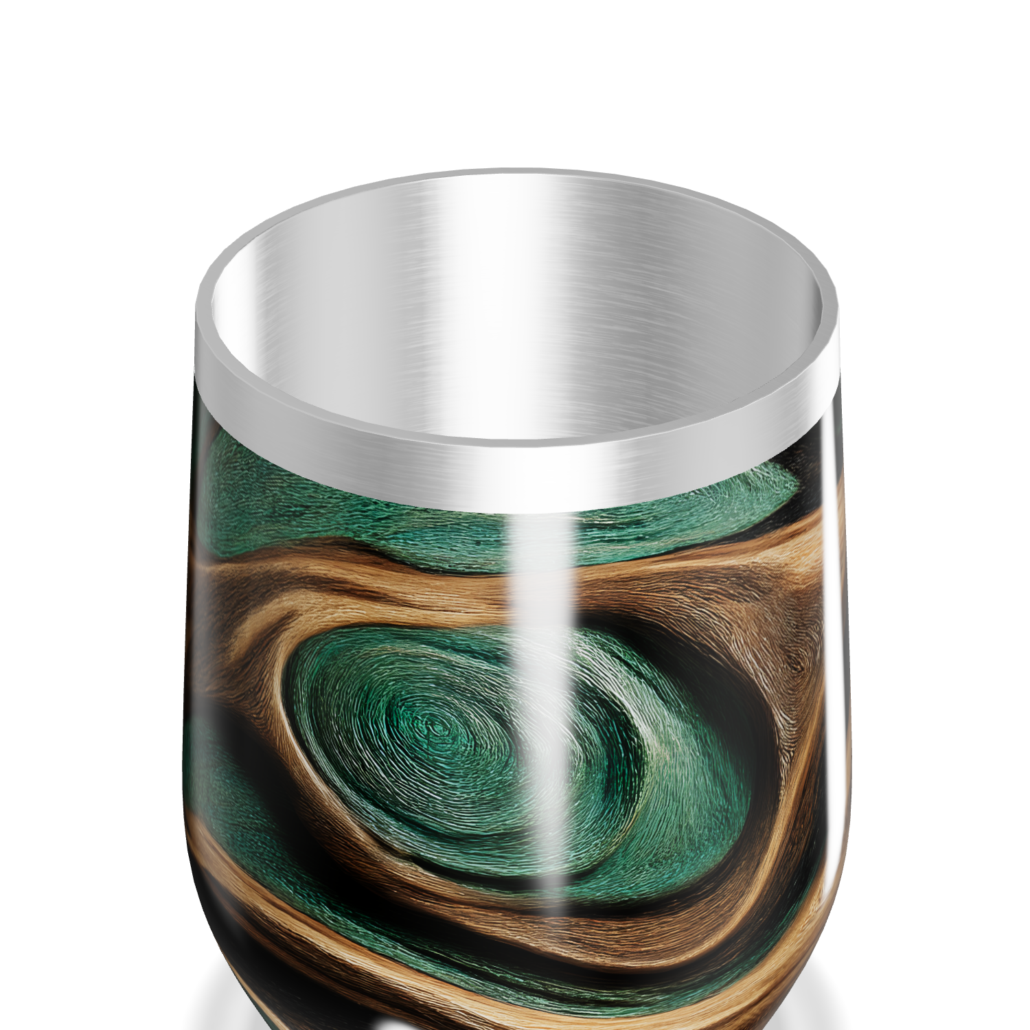 Copo Térmico Slim - Estampa madeira e verde