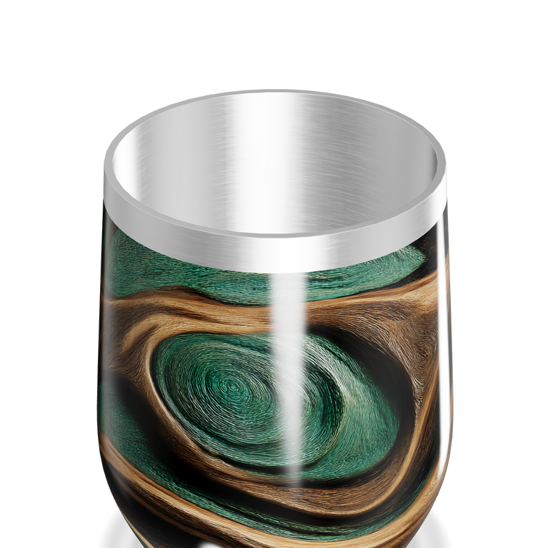 Copo Térmico Slim - Estampa madeira e verde