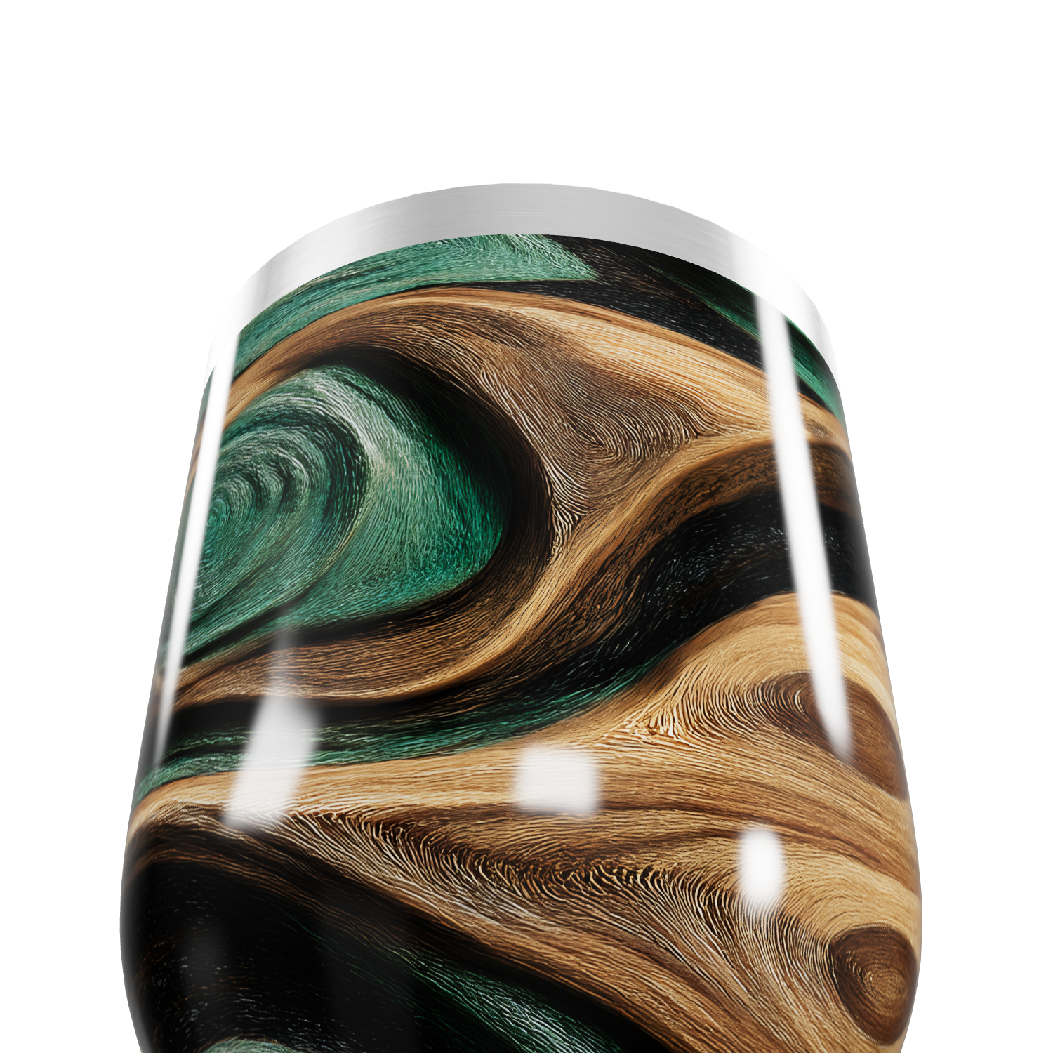 Copo Térmico Slim - Estampa madeira e verde