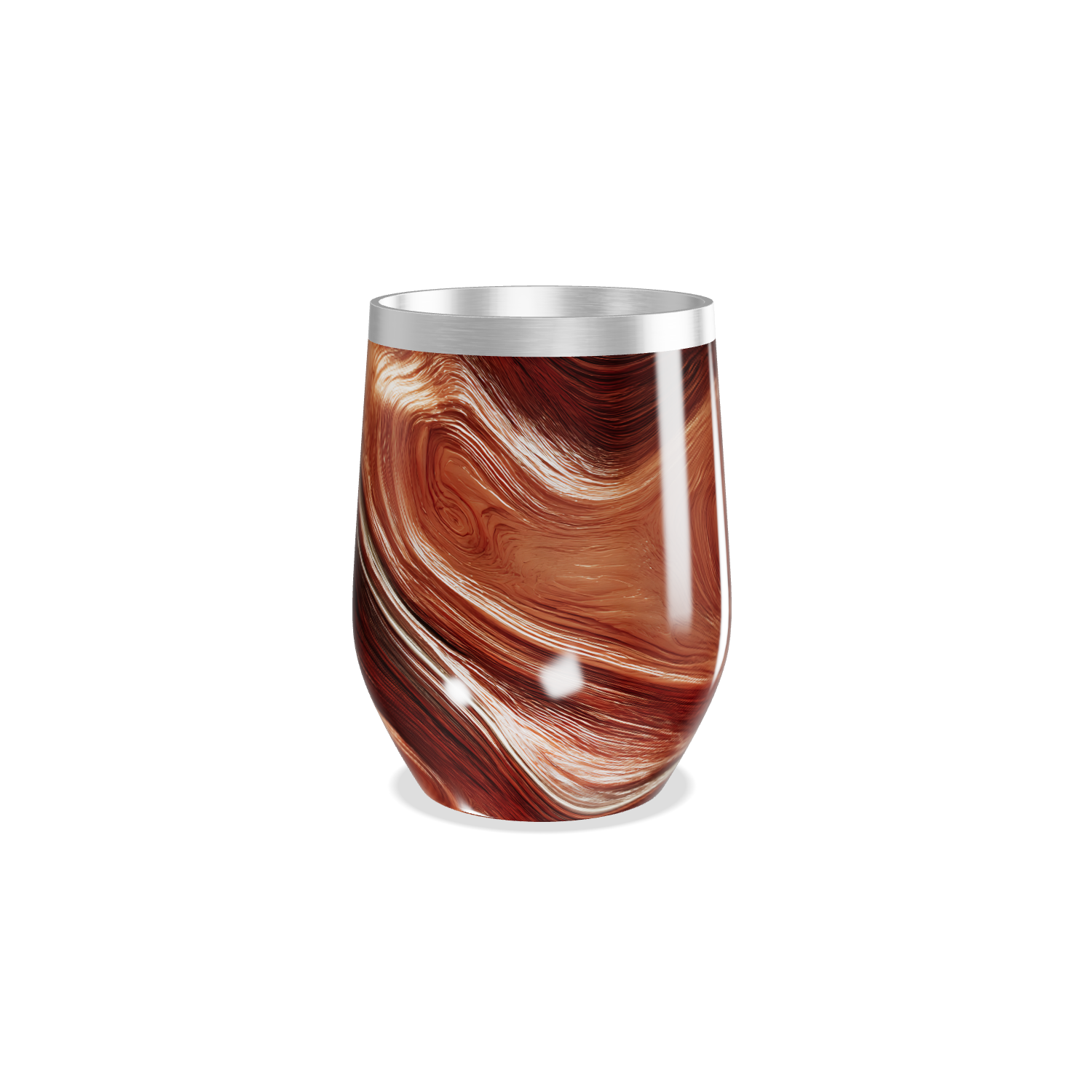 Copo Térmico Slim - Marrom Marmorizado Aço