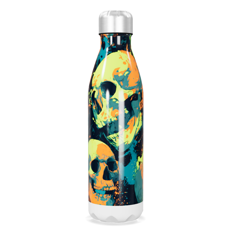 Garrafa Inox - Estampa Caveiras Coloridas
