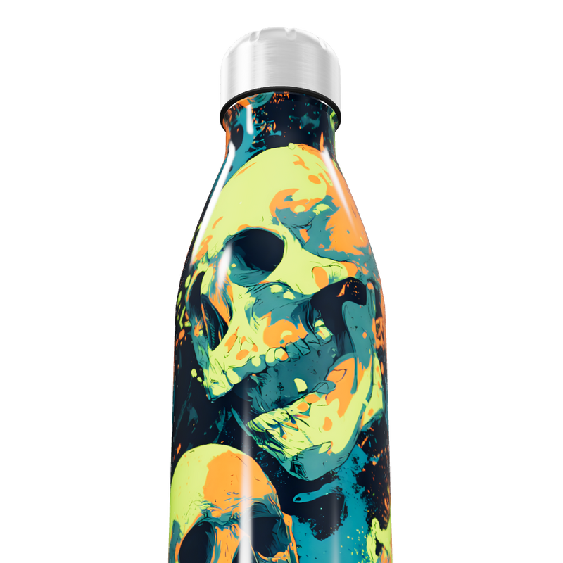 Garrafa Inox - Estampa Caveiras Coloridas