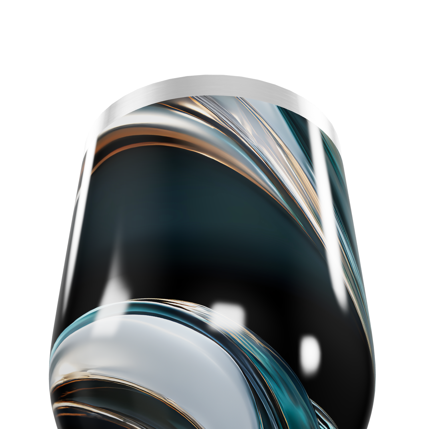 Copo Térmico Slim - Preto com Linhas Metálicas