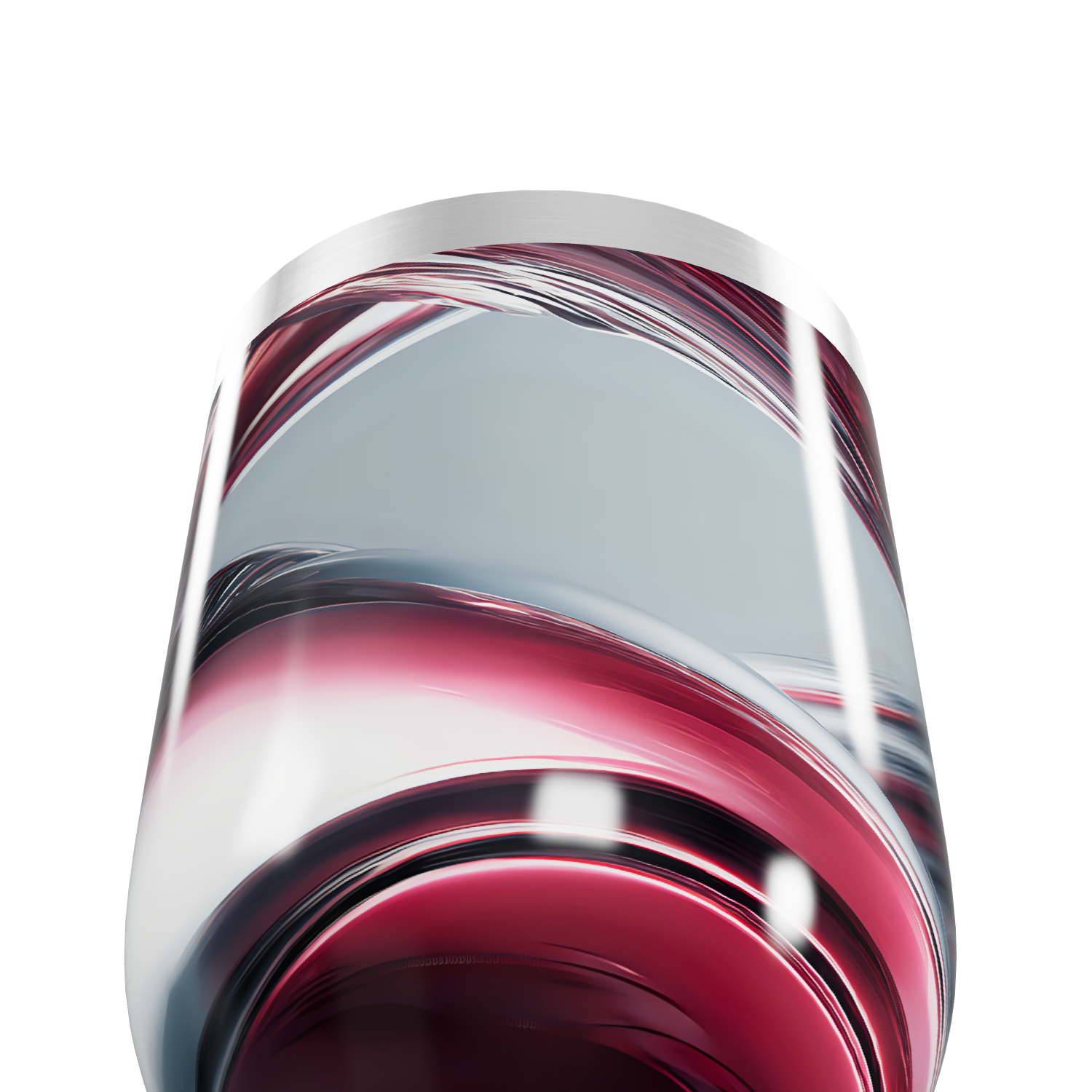 Copo Térmico Slim - Listrado Vermelho Inox