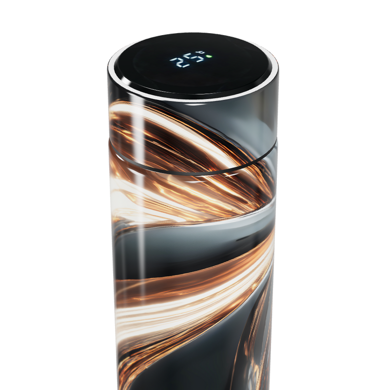 Garrafa Térmica Touch - Design Abstrato Preto