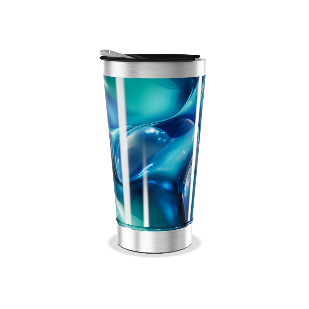 Copo Térmico - Azul Abstrato Inox